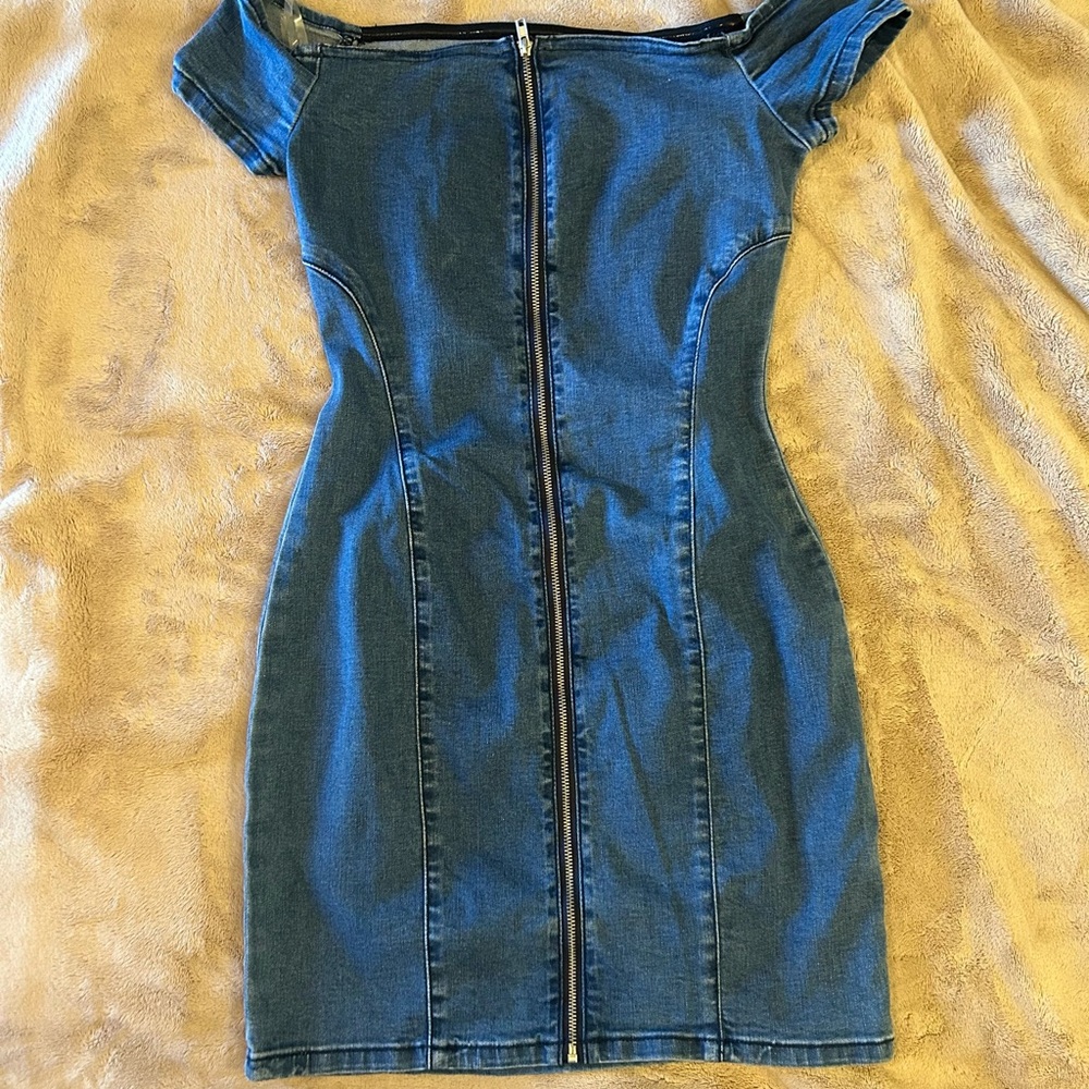 Guess Denim Off-Shoulder Dress, NWOT